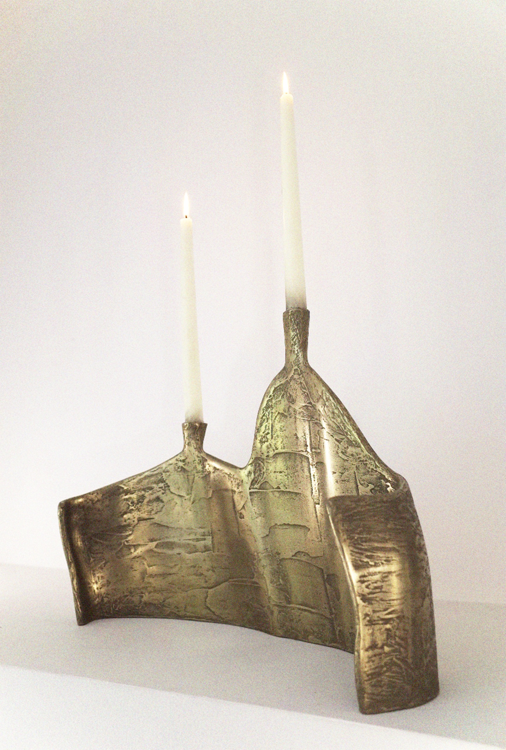 Motionless Light Double Candelabrum in Brass Resin by Atelier Ellery 2