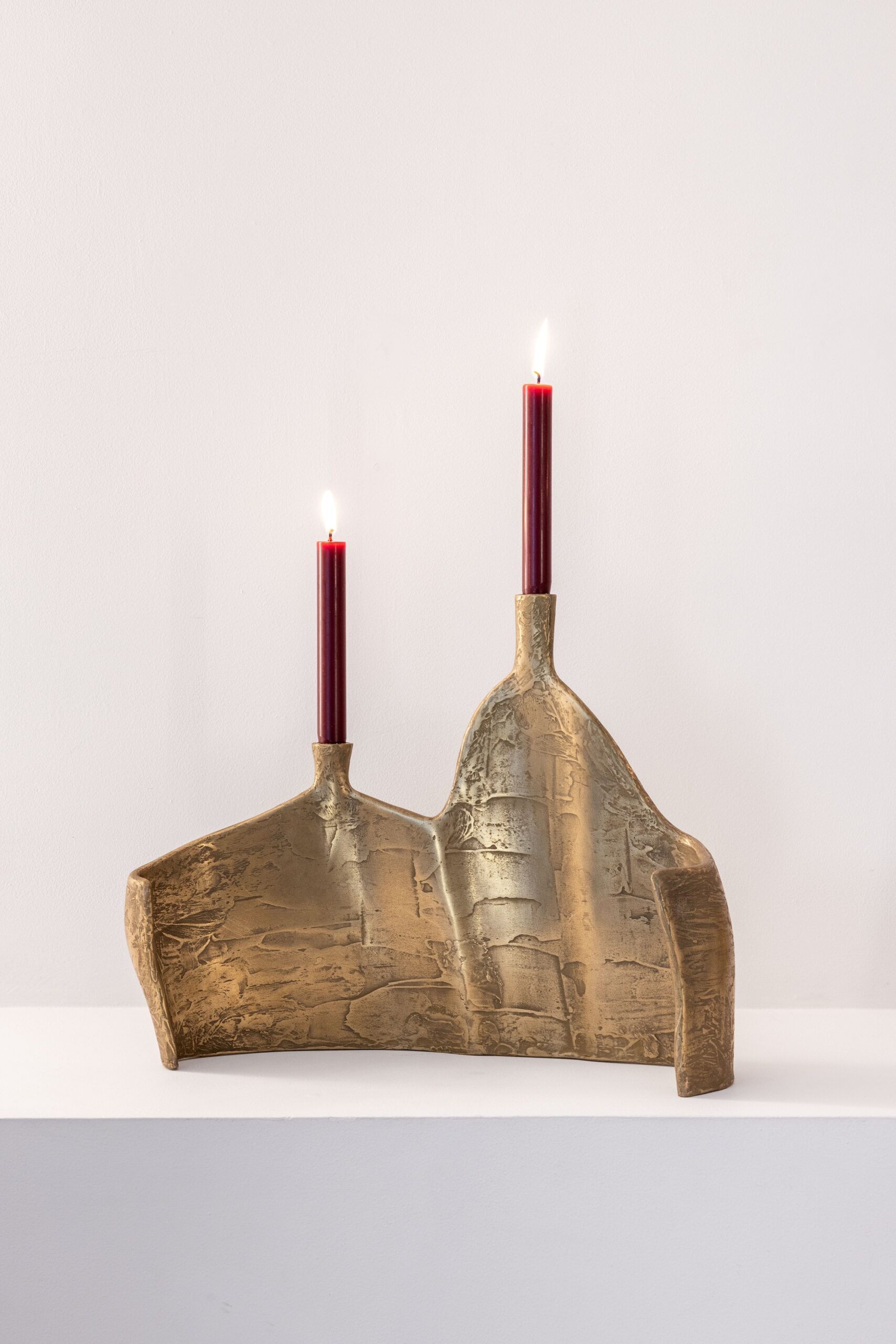 Motionless Light Double Candelabrum in Brass Resin by Atelier Ellery 3