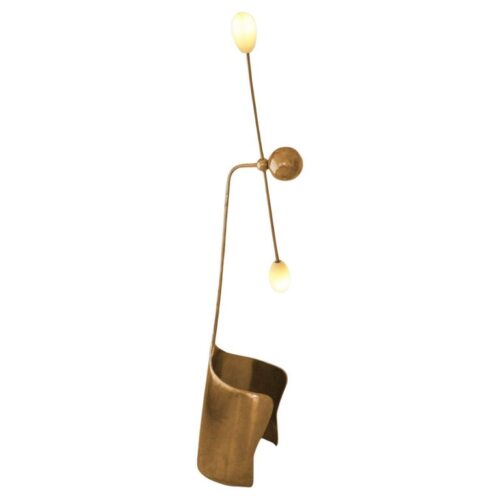 Moulin Floor Lamp In Brass Hand Blown Glass by Atelier Ellery 1