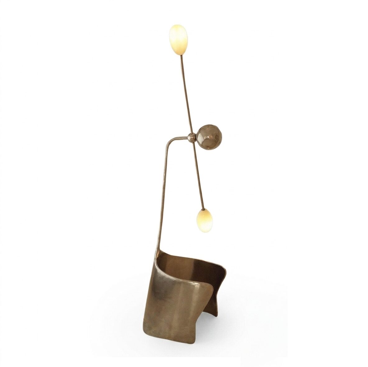 Moulin Table Lamp In Brass & Hand Blown Glass by Atelier Ellery 1