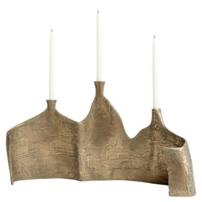 Night Strikes Sparks Triple Candelabrum in Brass Metal Resin by Atelier Ellery