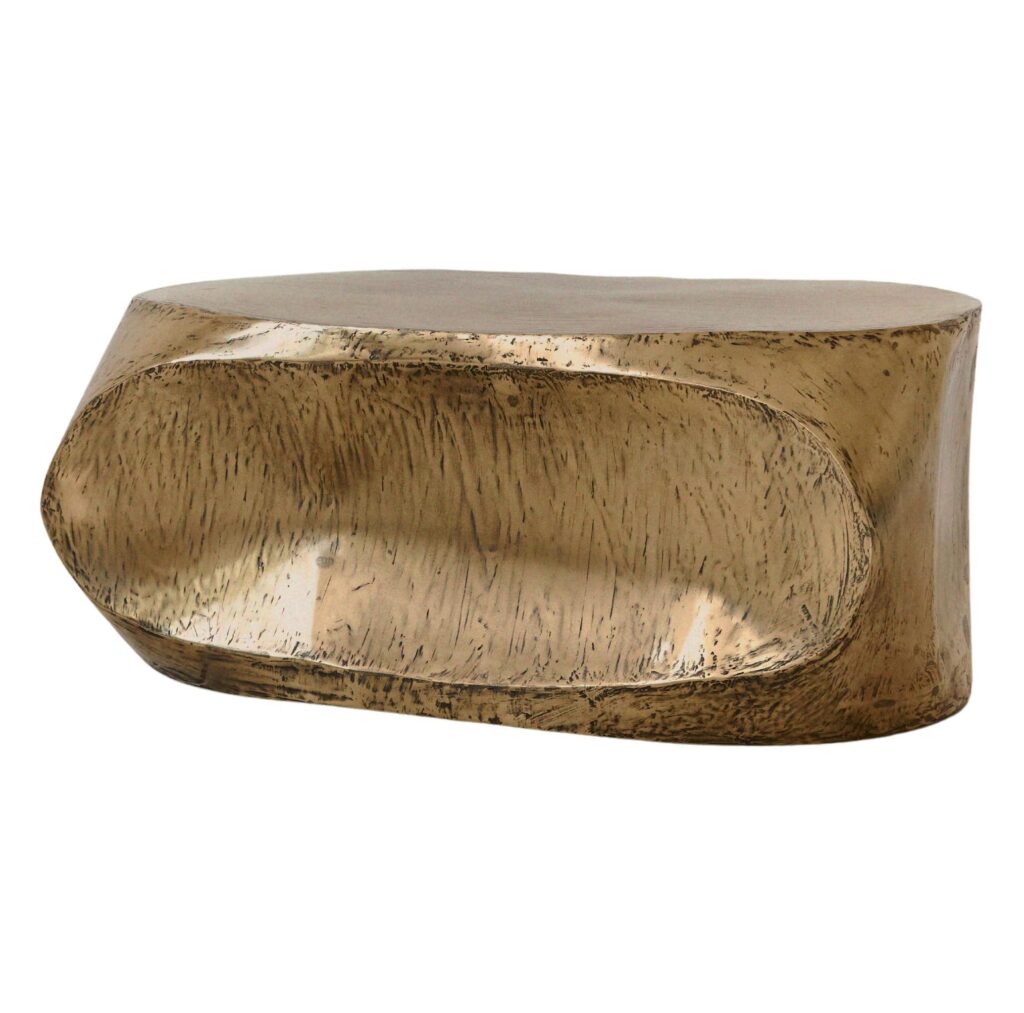 Rocher Medium Decorative Table In Brass Resin Over Inox by Atelier Ellery 1