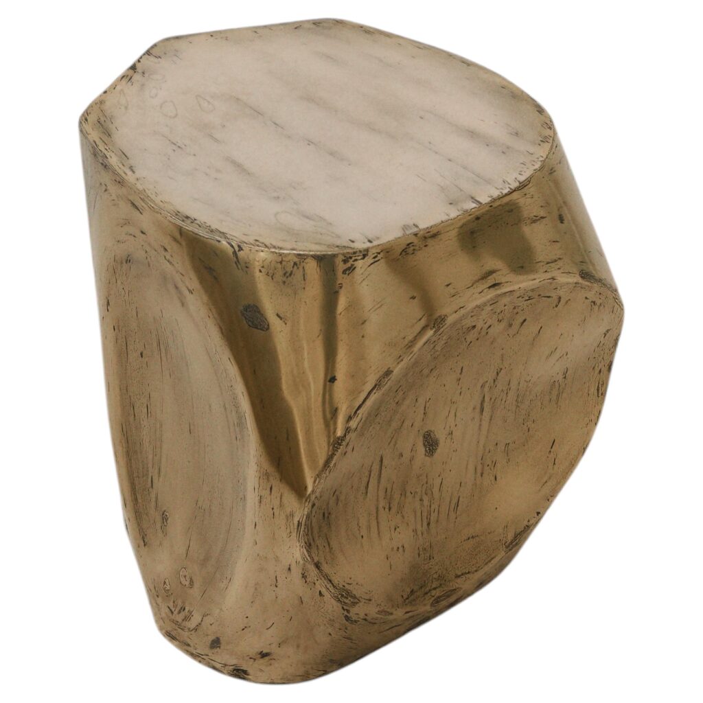 Rocher Small Side Decorative Table In Brass Resin Over Inox by Atelier Ellery 1
