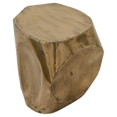 Rocher Small Side Decorative Table In Brass Resin Over Inox by Atelier Ellery