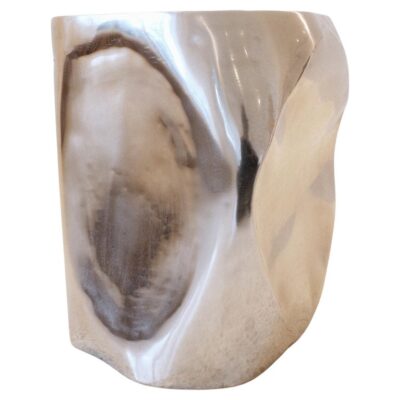 Rocher Small Side Decorative Table In Inox Stainless Steel by Atelier Ellery