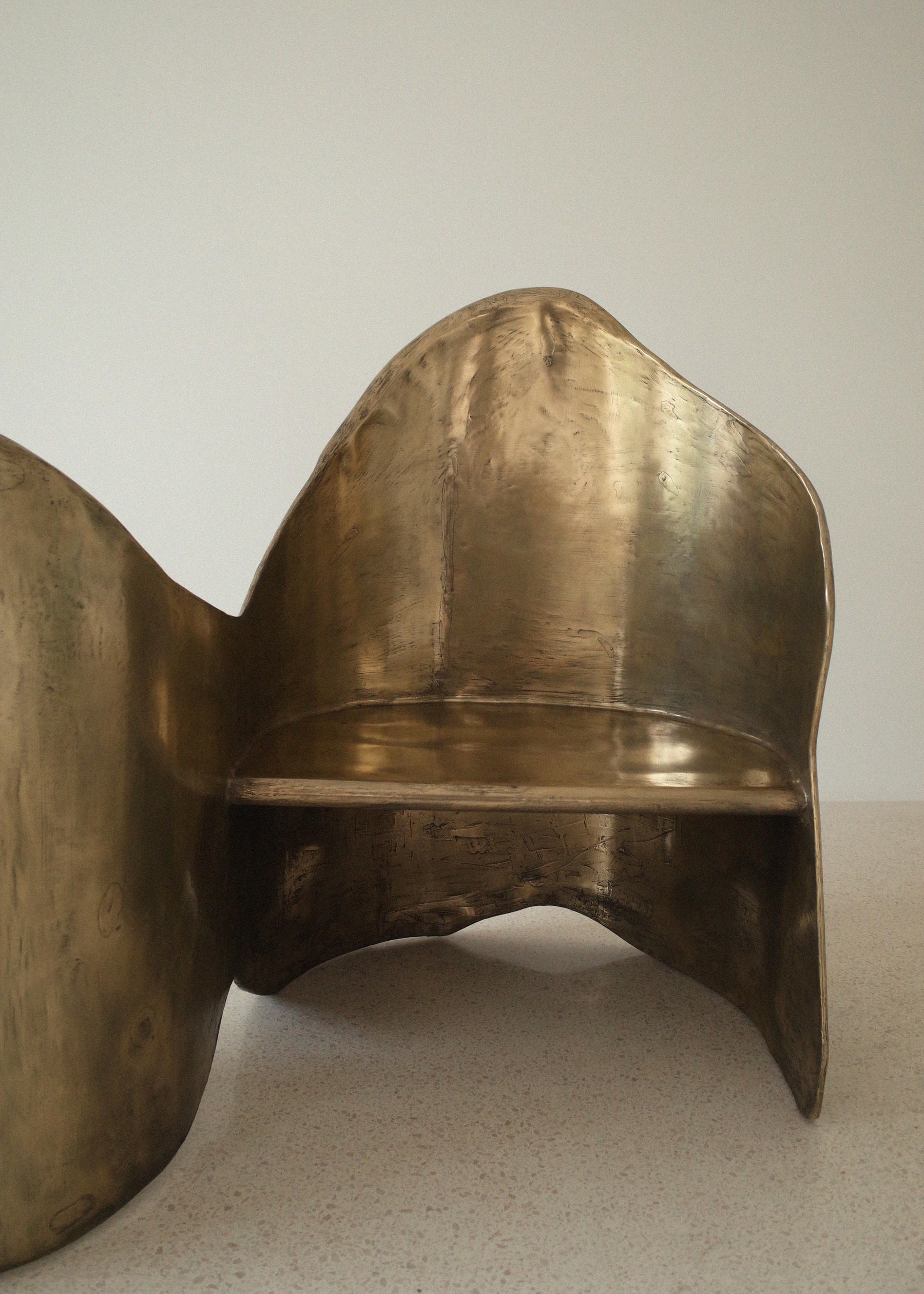 Toi & Moi Loveseat In Polished Brass Resin Over Inox by Atelier Ellery 6