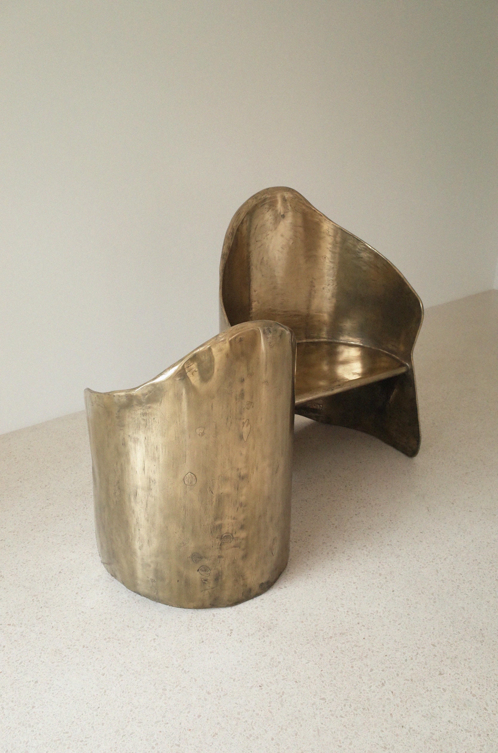 Toi & Moi Loveseat In Polished Brass Resin Over Inox by Atelier Ellery 8