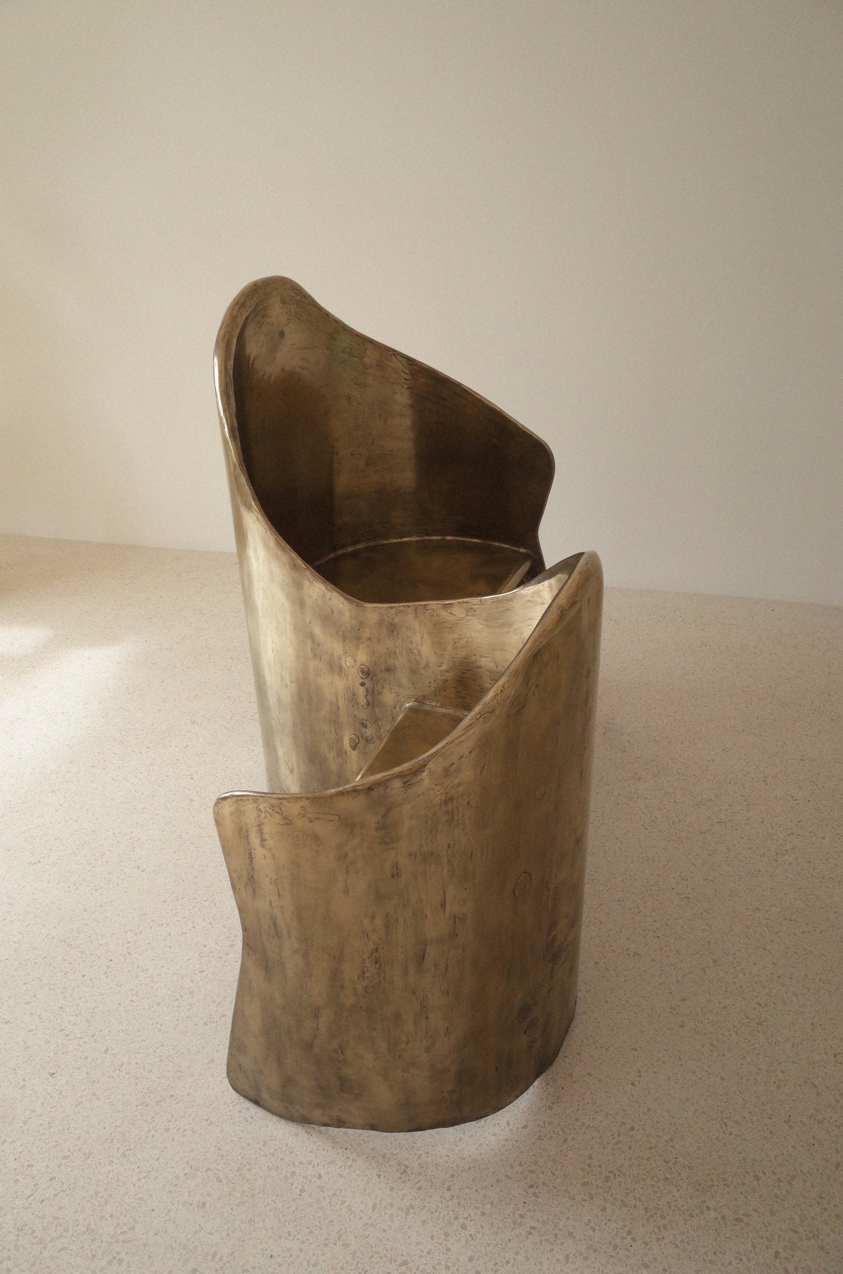Toi & Moi Loveseat In Polished Brass Resin Over Inox by Atelier Ellery 9