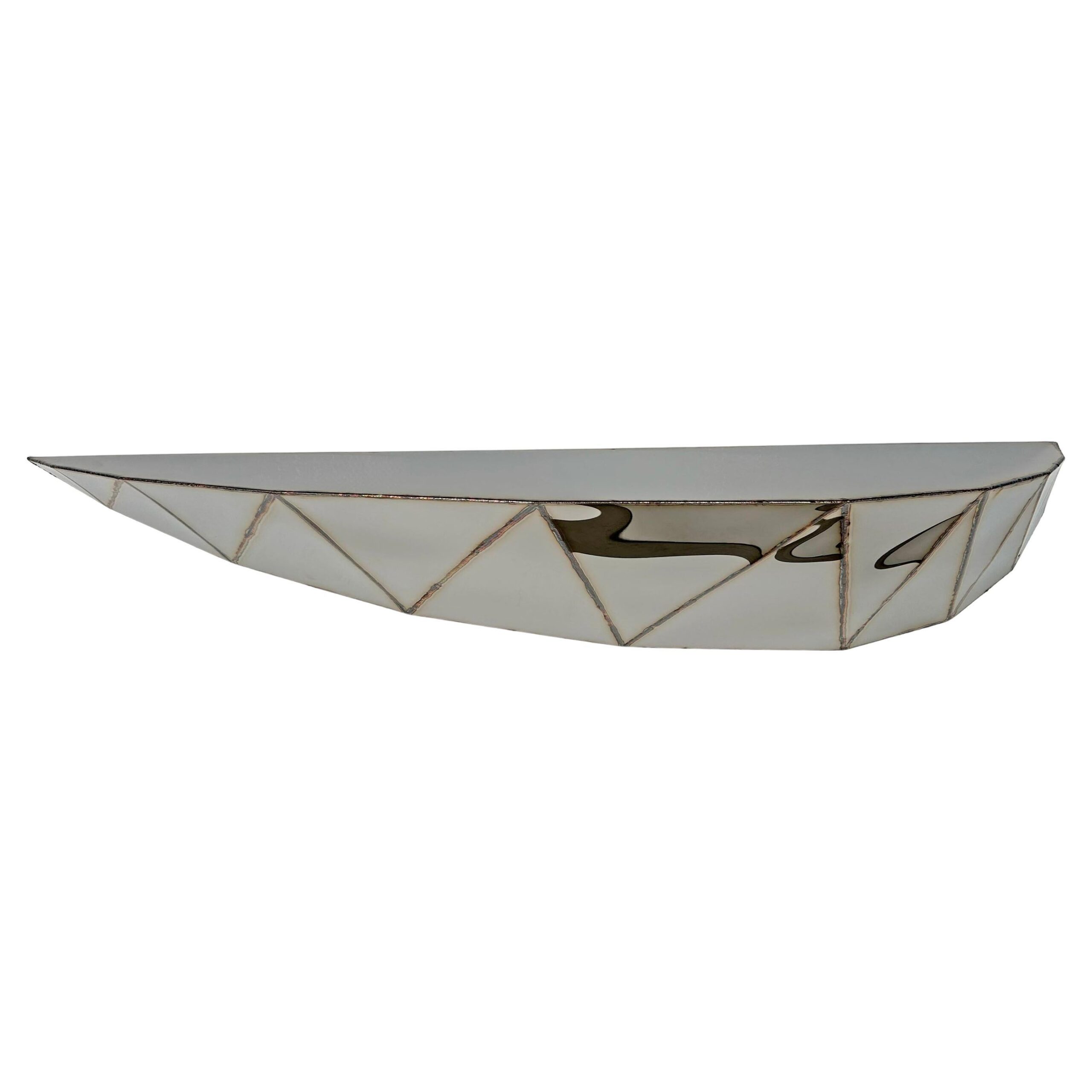 Bezier Shelf in Welded Mirror Polished Stainless Steel by Julian Mayor 1
