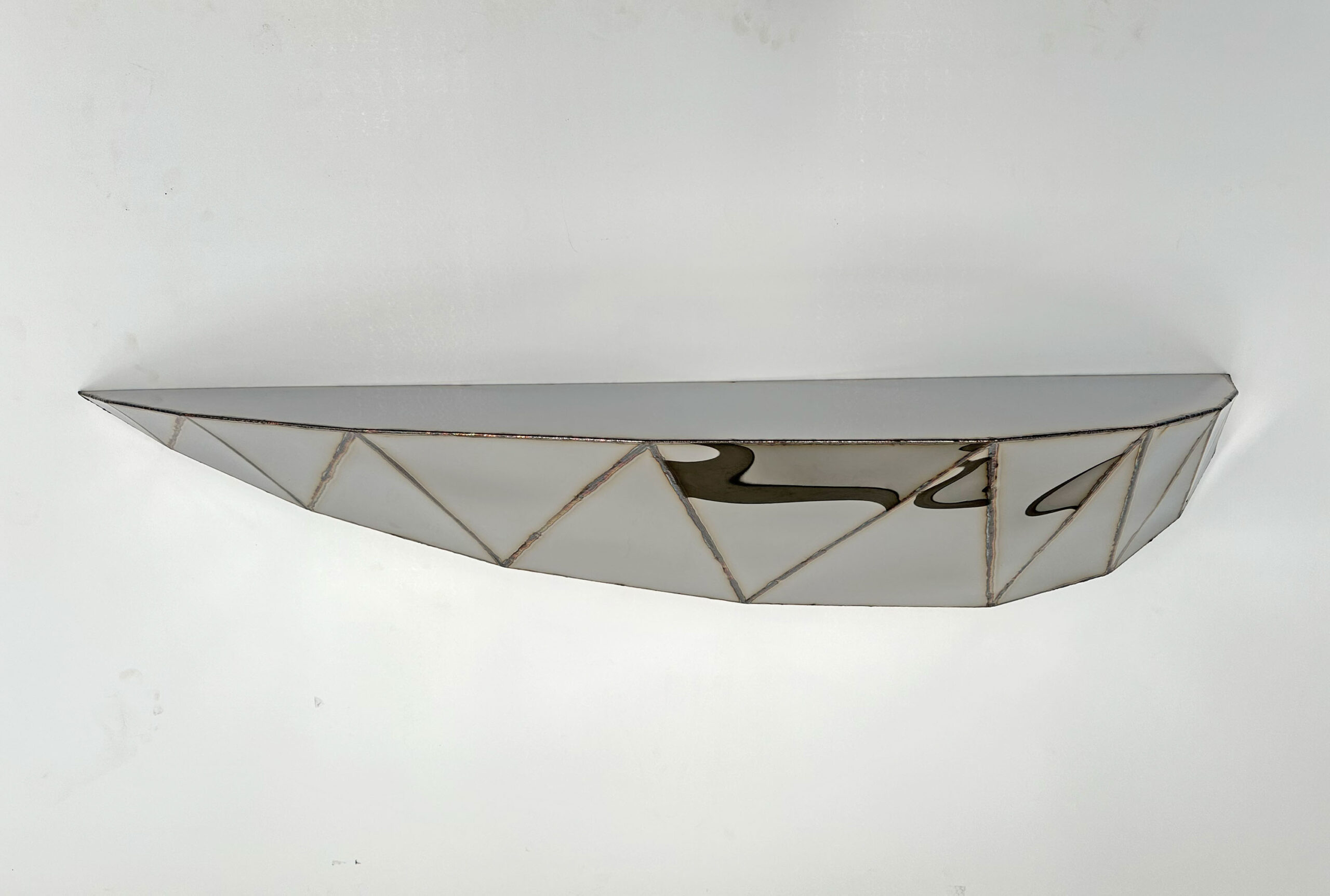 Bezier Shelf in Welded Mirror Polished Stainless Steel by Julian Mayor 2