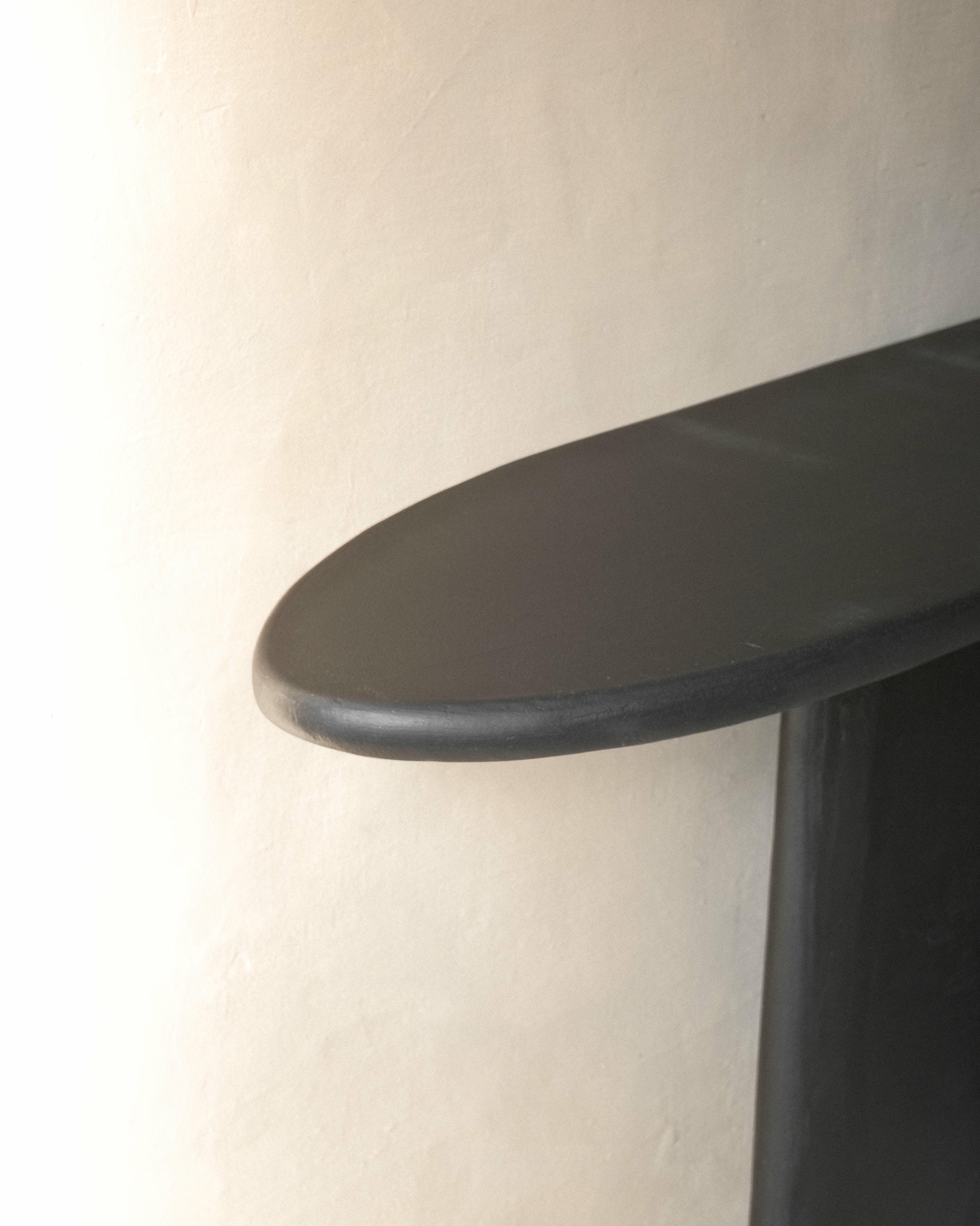 Black Solid Wood And Colored Mineral Lime Plaster Console by Dennis Kaiser 5