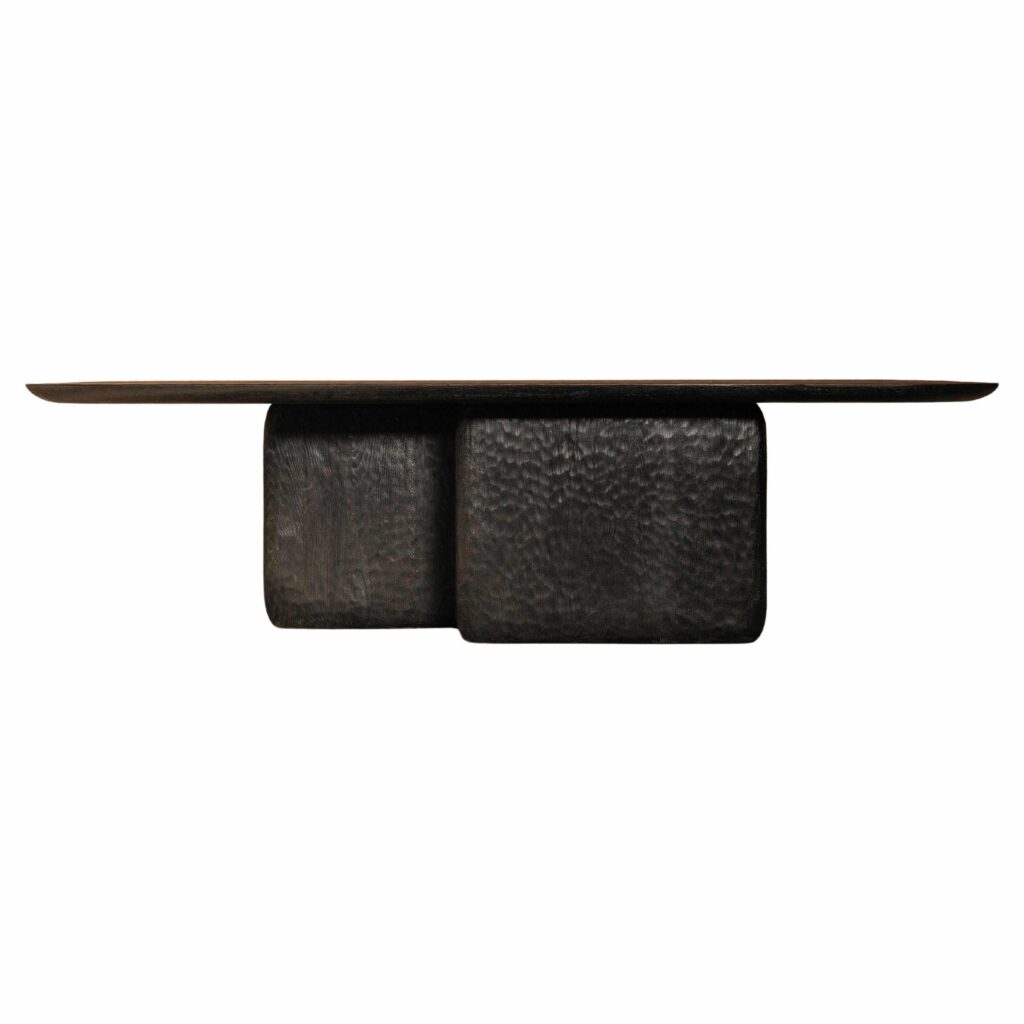 Contemporary Black Burnt European Oak Darling Dining Table by Dennis Kaiser 1