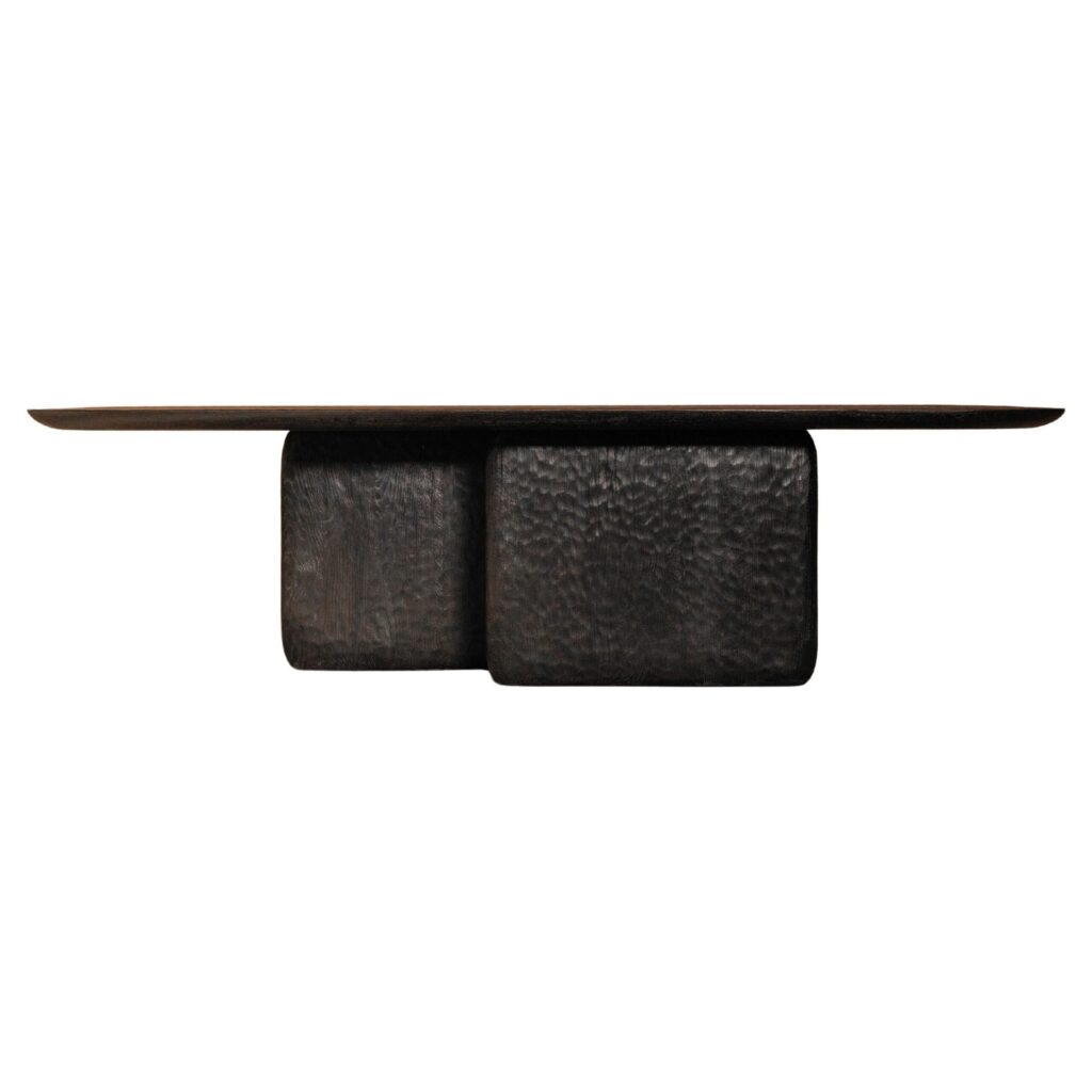 Contemporary Black Burnt European Oak Darling Dining Table by Dennis Kaiser 1