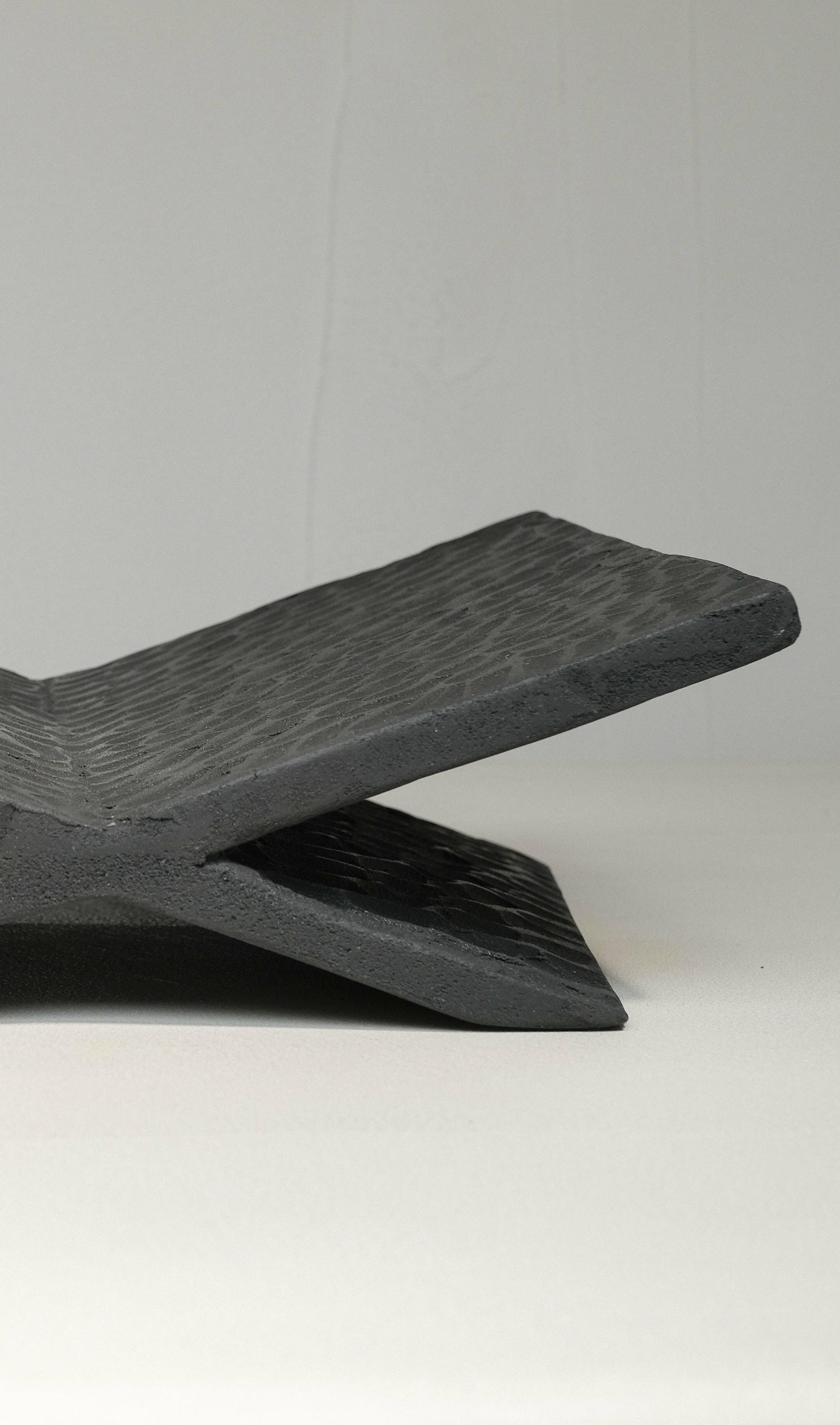 Contemporary Black Lime Cement Mixture And Solid Wood Bookstand by Dennis Kaiser 3
