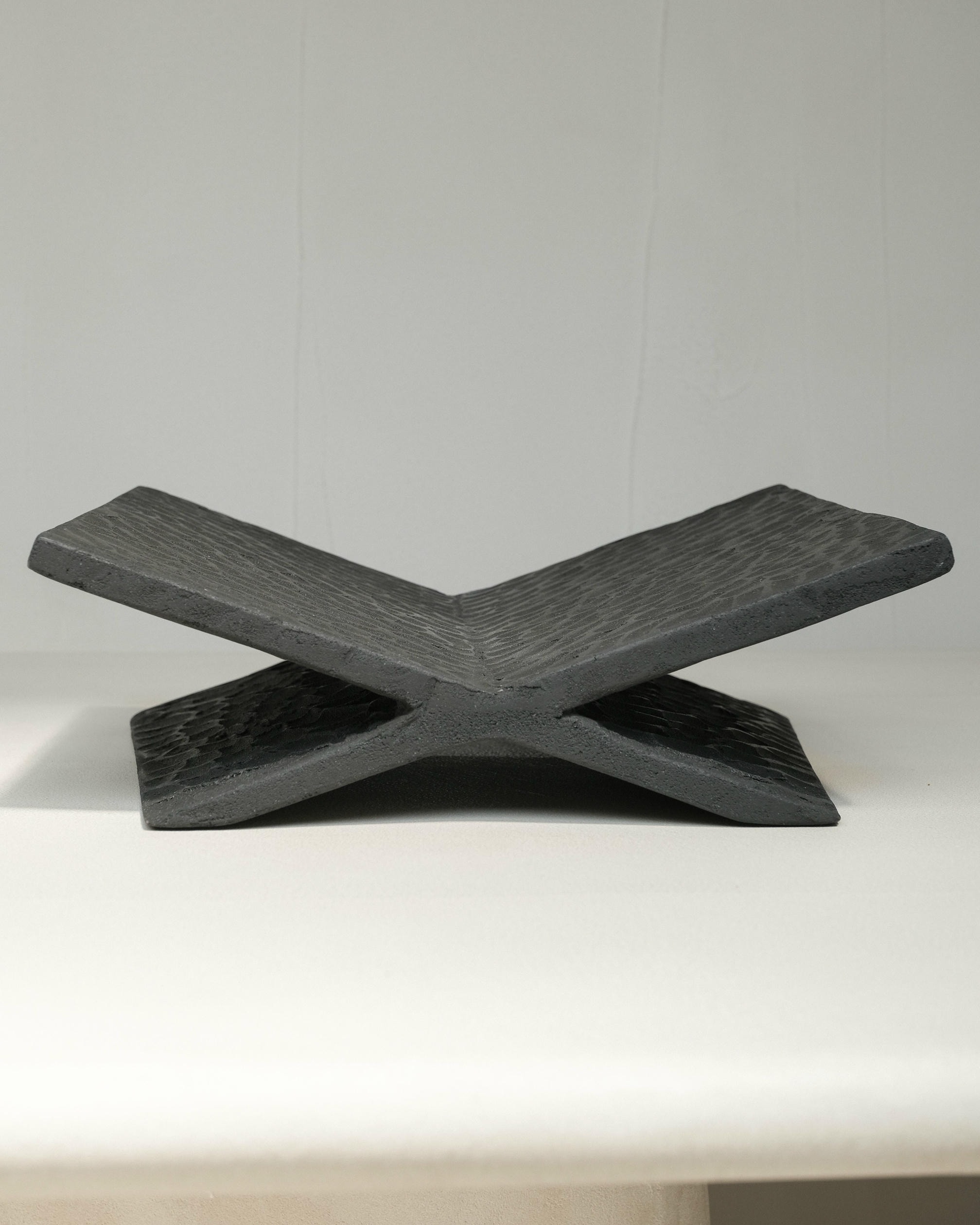 Contemporary Black Lime Cement Mixture And Solid Wood Bookstand by Dennis Kaiser 5
