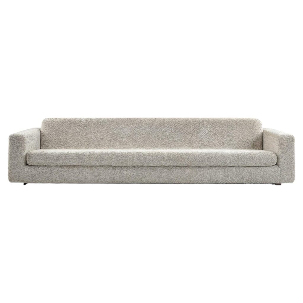 Contemporary Soft Beige Wool Bouclé Floating Sofa by Dennis Kaiser 1