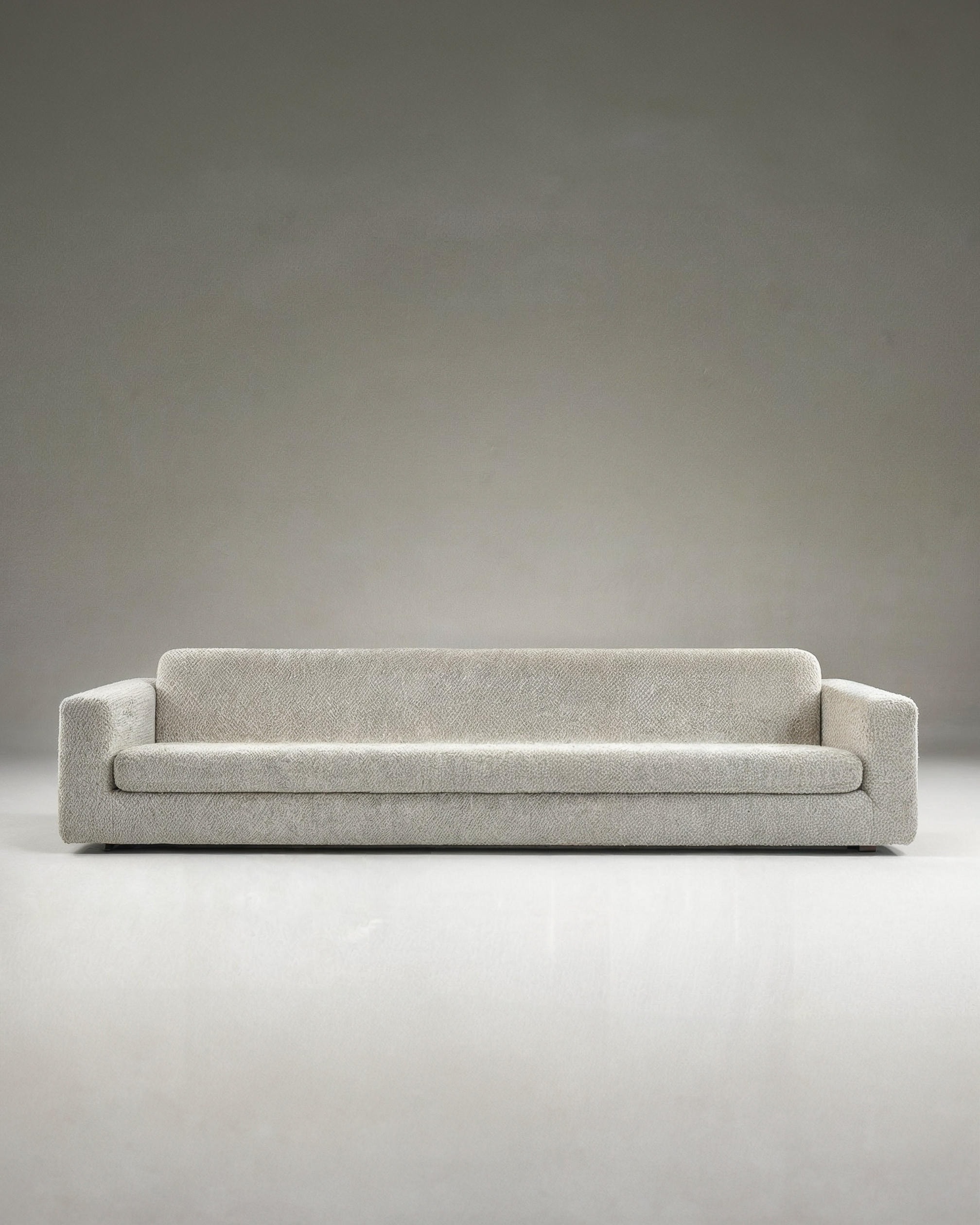 Contemporary Soft Beige Wool Bouclé Floating Sofa by Dennis Kaiser 2