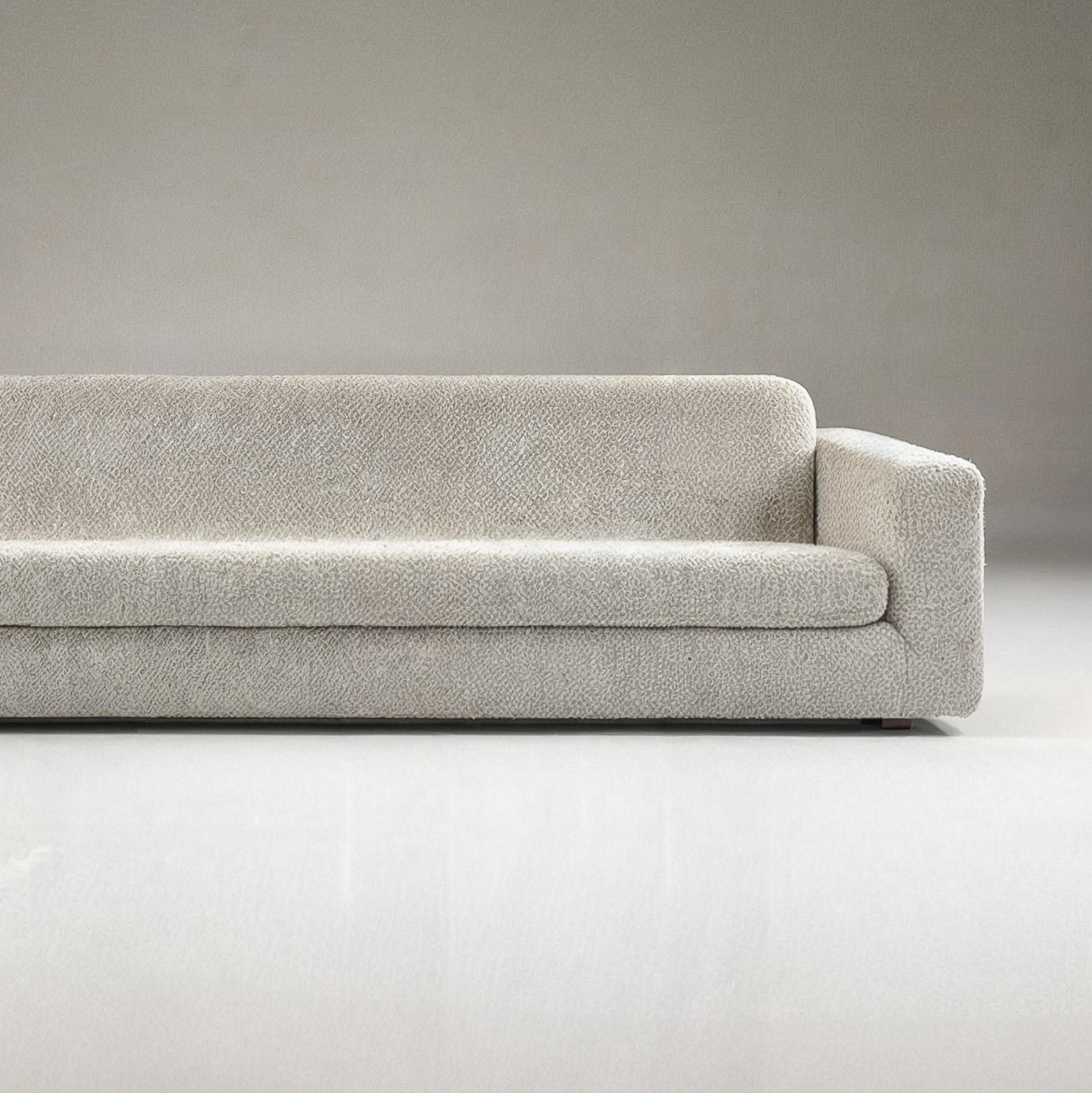 Contemporary Soft Beige Wool Bouclé Floating Sofa by Dennis Kaiser 4