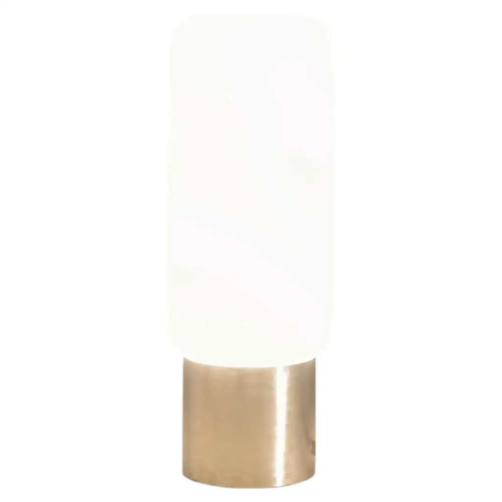 DL200 Table Lamp In Satin Brass with White Glass Light Diffuser by Daluce 1