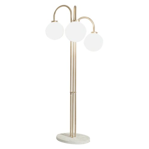 DL330 Floor Lamp In Satin Brass White Marble Blown Glass by Daluce 1