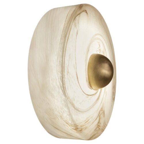 DL400 Wall Lamp In Blown Glass Alabaster Satin Brass by Daluce 1