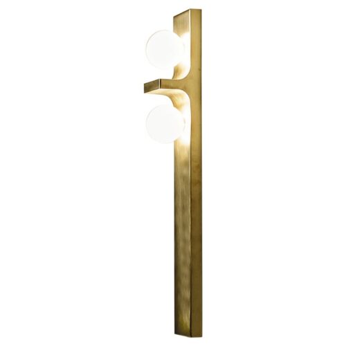DL440 Wall Lamp in Satin Brass with Two Blown Glass Spheres by Daluce 1