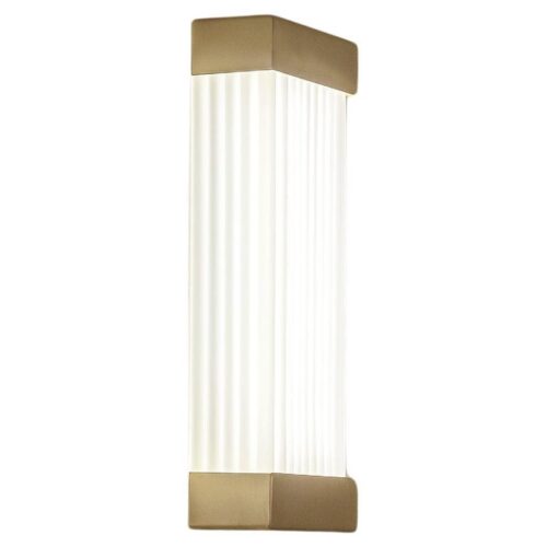GV400 Wall Lamp in Satin Brass with a Ribbed Blown Glass Diffuser by Daluce 1