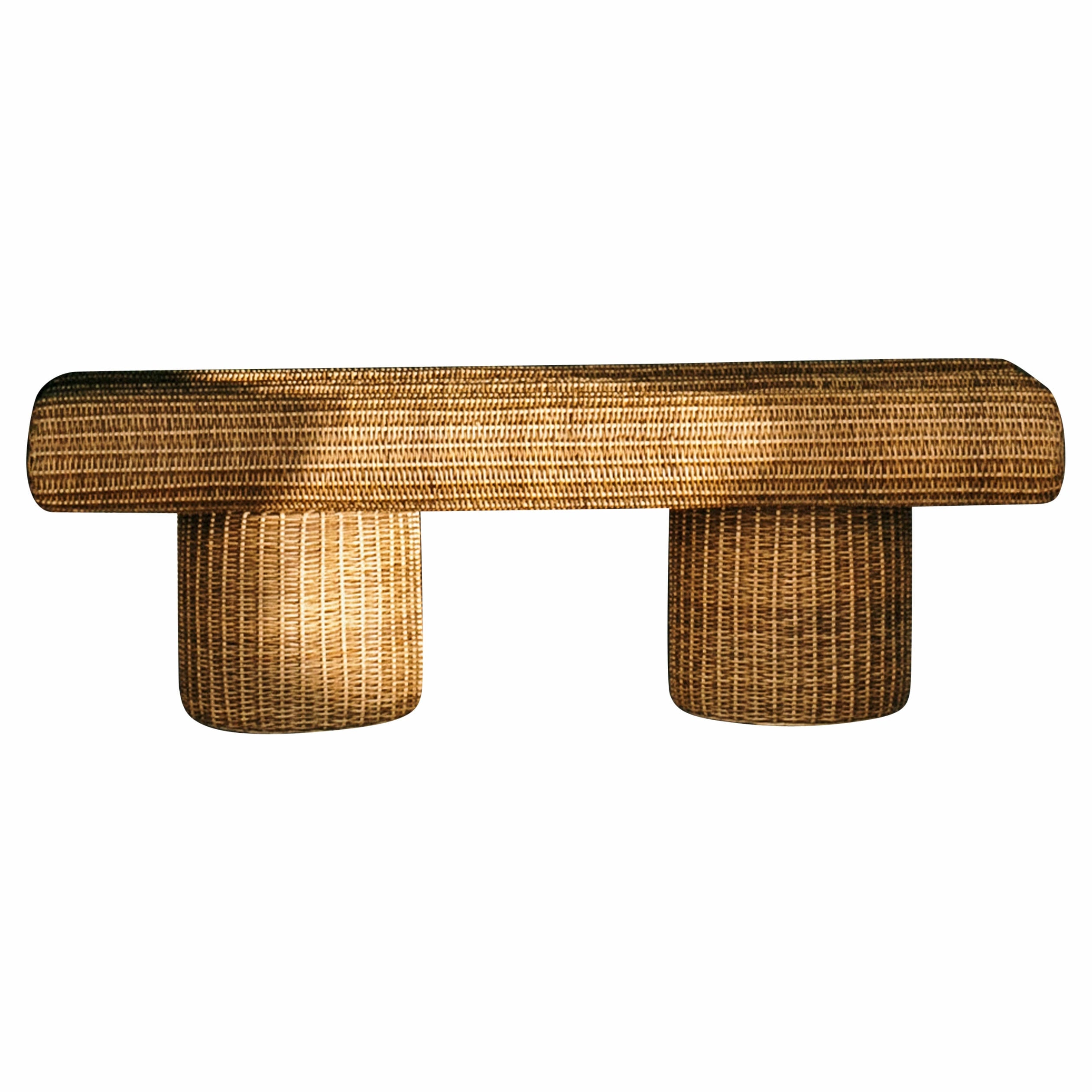 Ibuju 02 Medium Bench in Colombian Woven Yaré Natural Fiber by Fango Studio 1