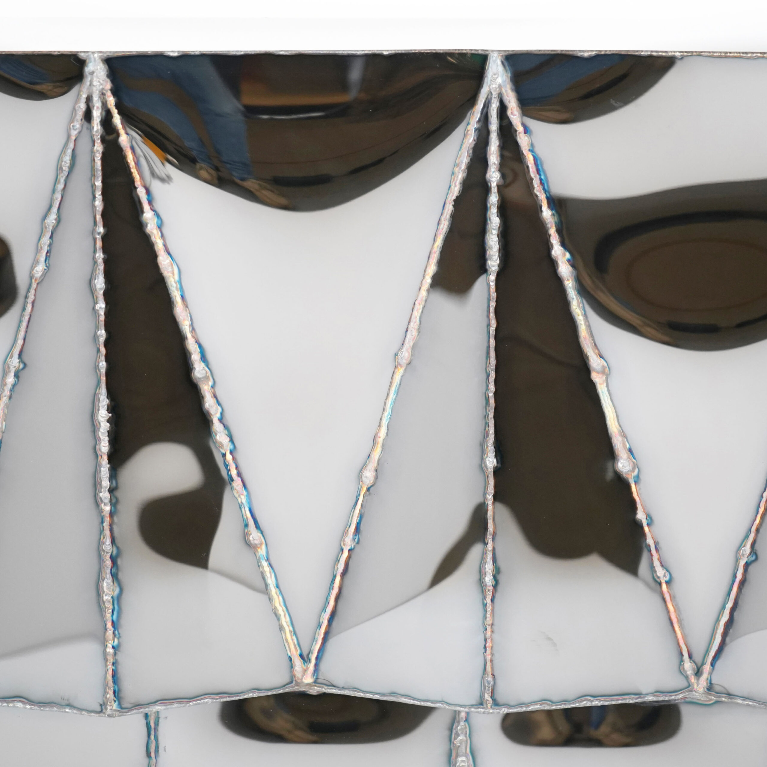 Jagged Edge Console in Welded Mirror Polished Stainless Steel by Julian Mayor 3