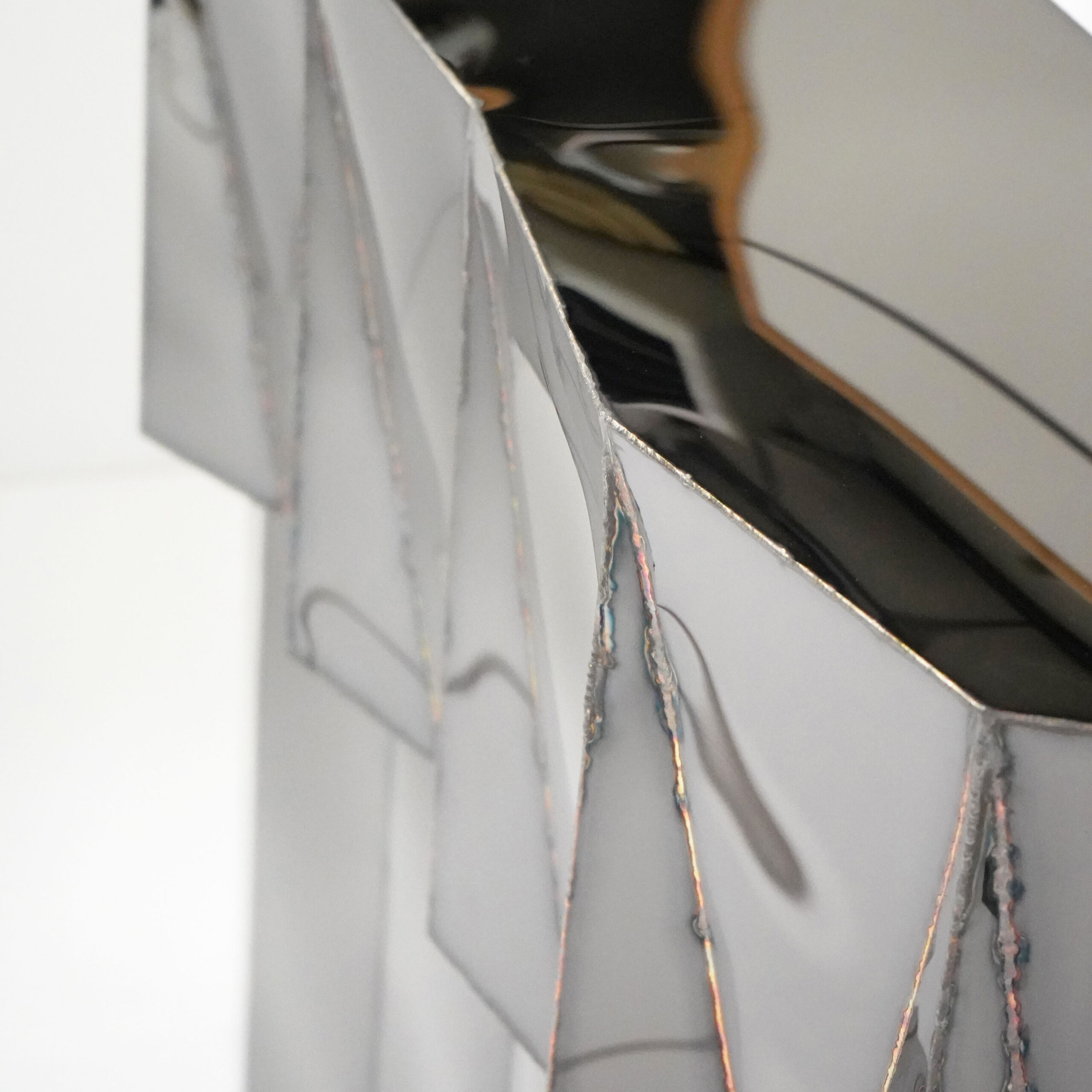Jagged Edge Console in Welded Mirror Polished Stainless Steel by Julian Mayor 6