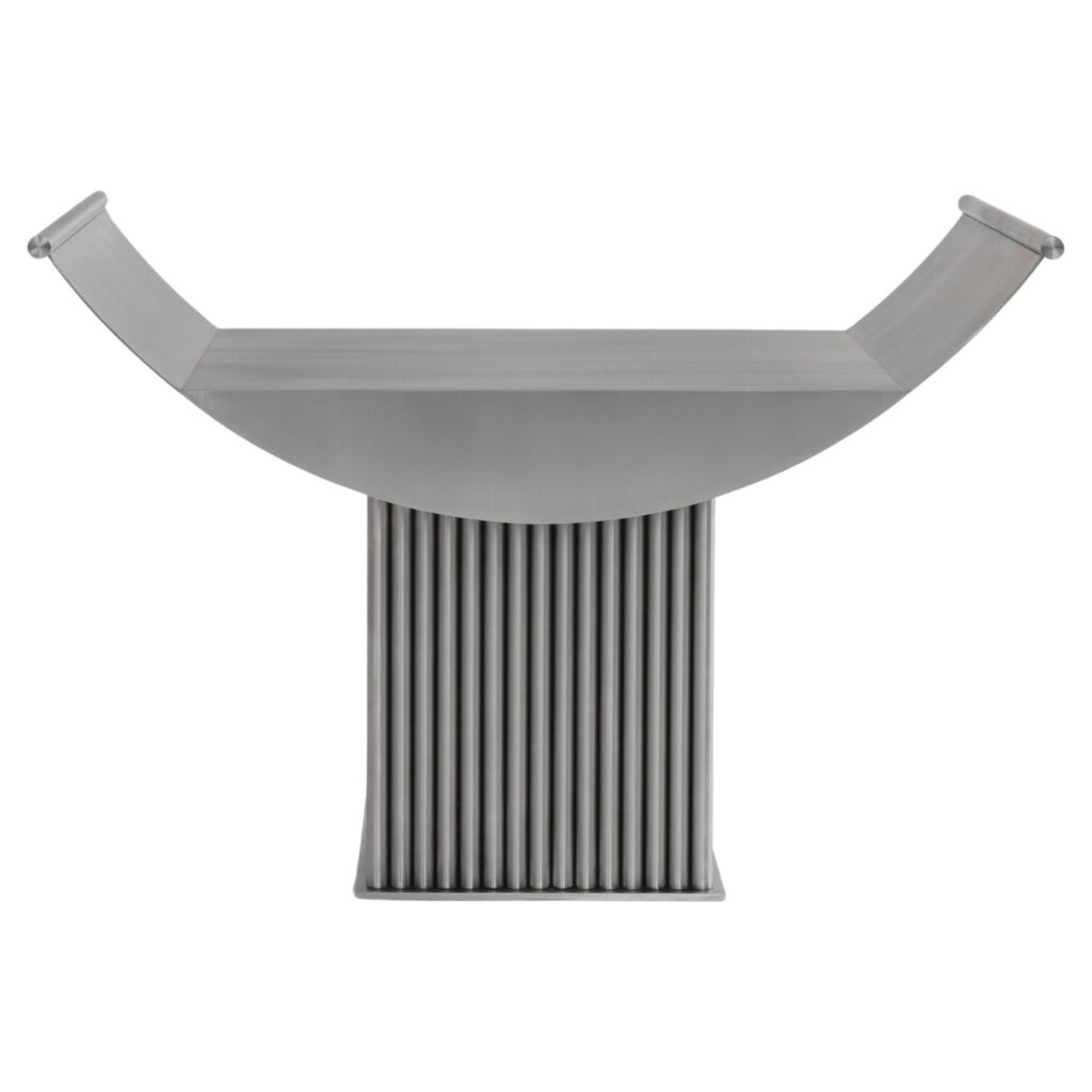 Limited Edition Curule Seat Stool in Stainless Steel by SashaxSasha 1