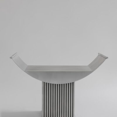 Limited Edition Curule Seat Stool in Stainless Steel by SashaxSasha