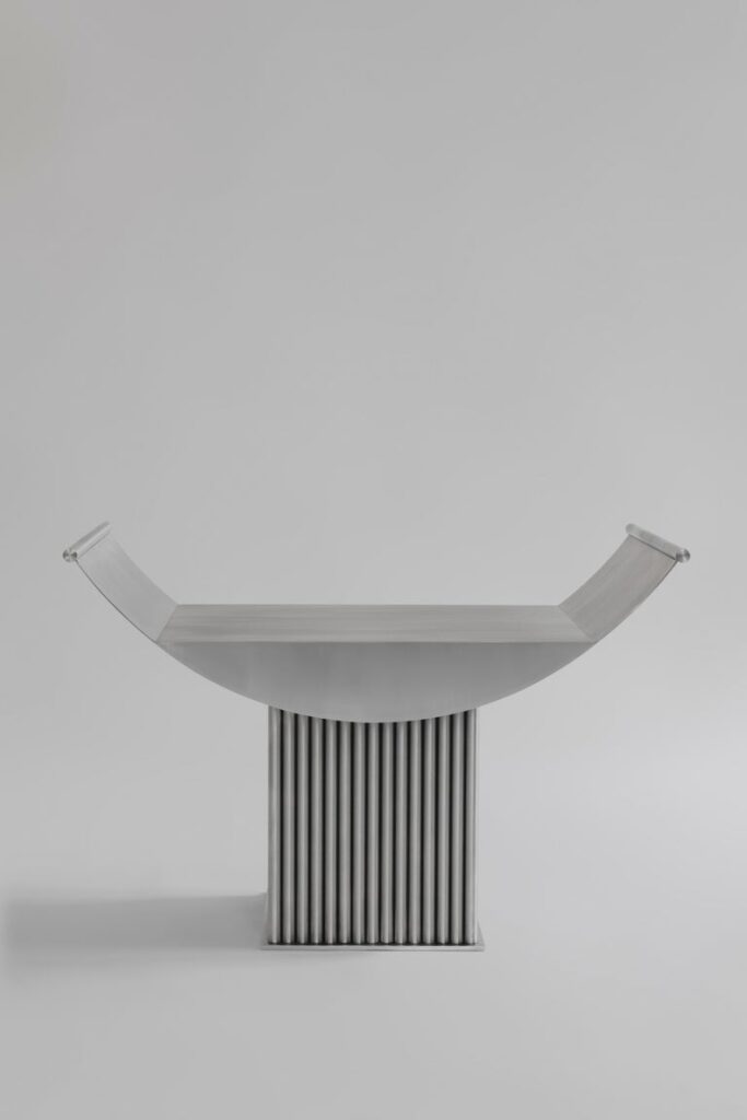 Limited Edition Curule Seat Stool in Stainless Steel by sashaxsasha 2