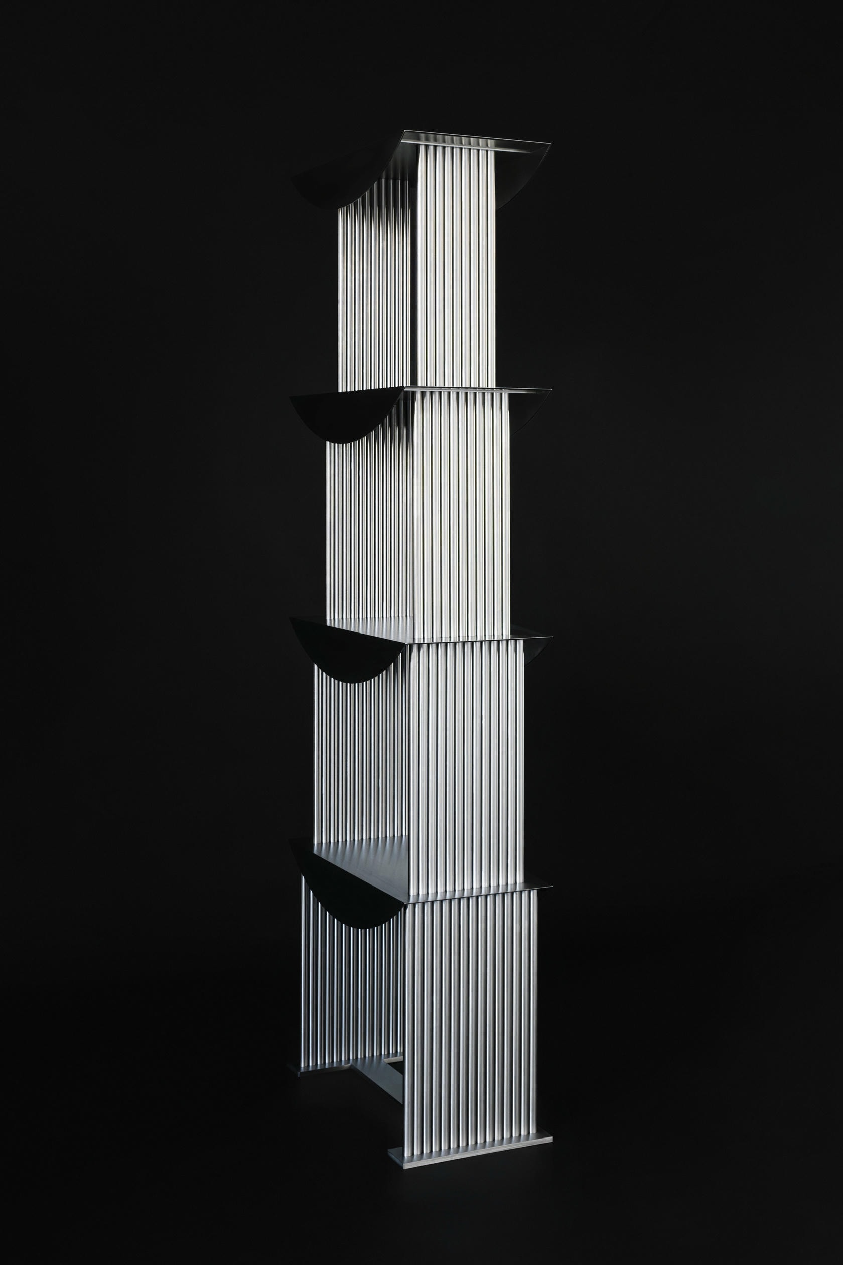Limited Edition Etagere Standing Shelf in Stainless Steel by sashaxsasha 15