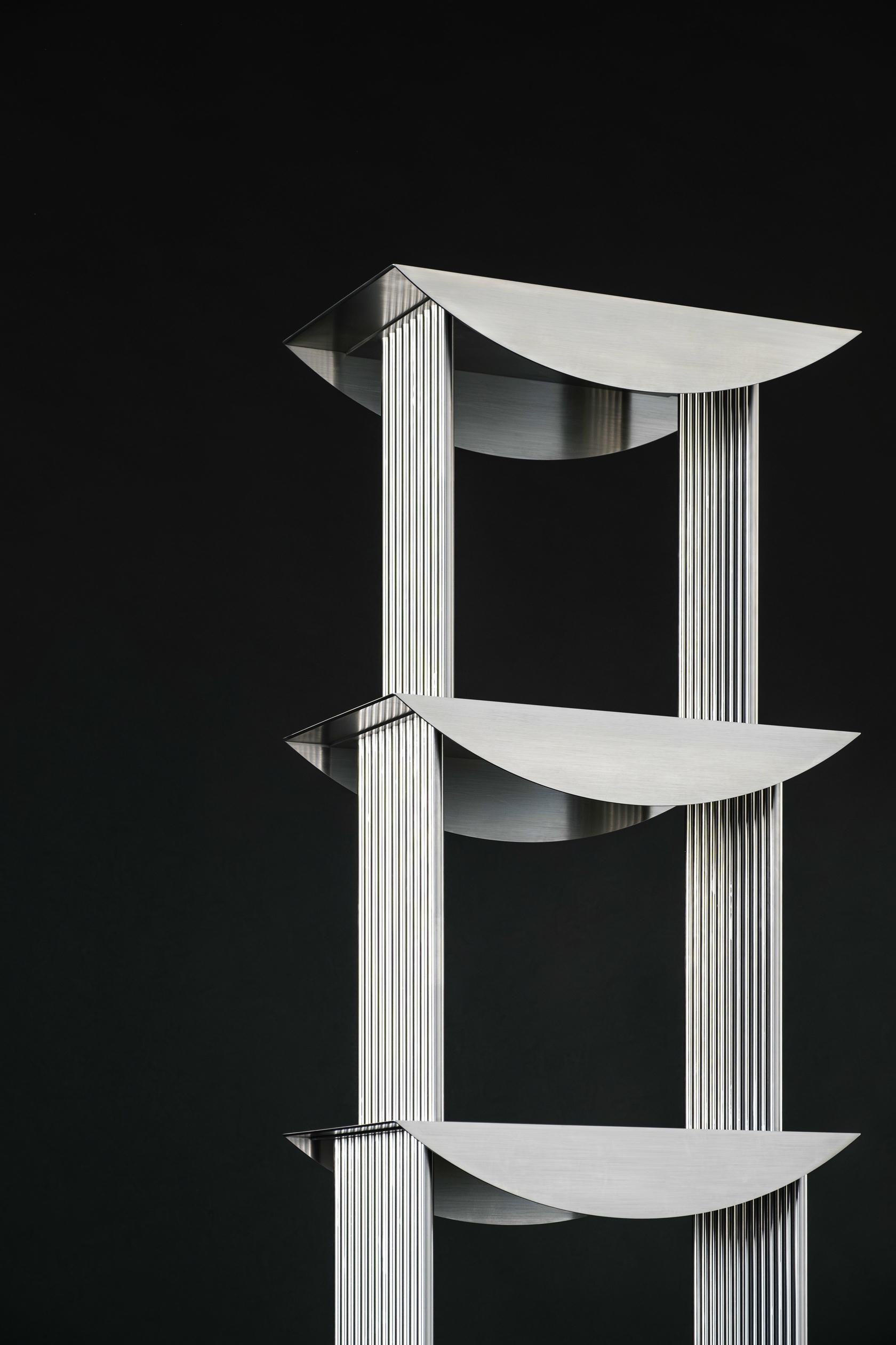 Limited Edition Etagere Standing Shelf in Stainless Steel by sashaxsasha 7