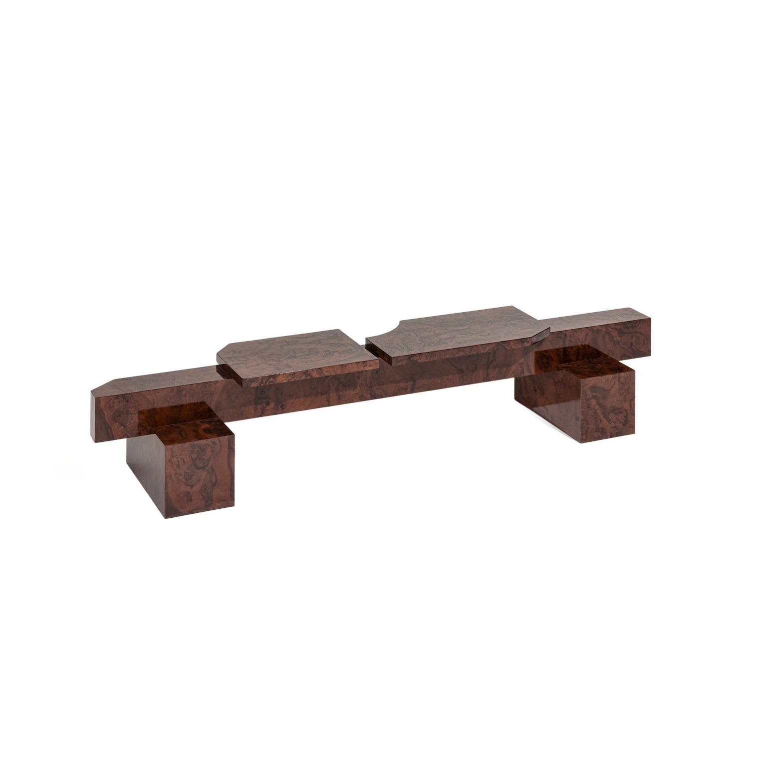 Limited Edition SSB01W Bench in MDF with Walnut Burl Veneer by sashaxsasha 1
