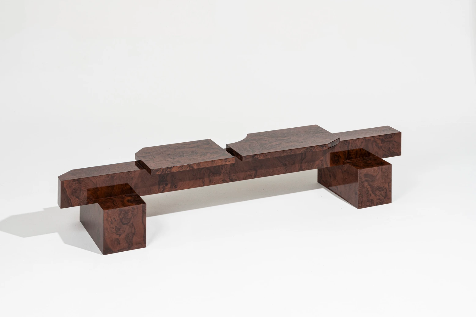Limited Edition SSB01W Bench in MDF with Walnut Burl Veneer by sashaxsasha 2