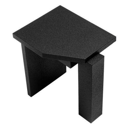 Limited Edition SSS01B Black Stool in MDF with Resin Coating by sashaxsasha 1