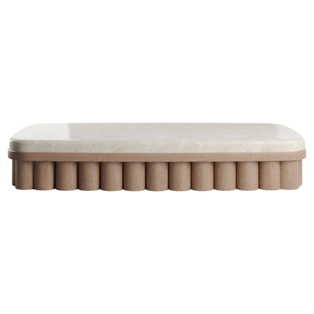 Marble and Wood Yuzu Coffee Table by KY ARCHITECTURE 1