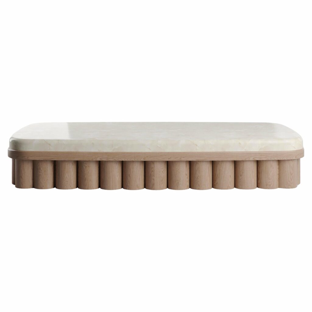 Marble and Wood Yuzu Coffee Table by KY ARCHITECTURE 1