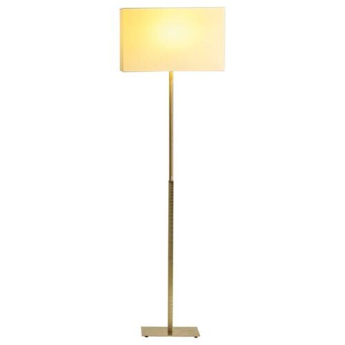 PF330 Floor Lamp In Satin Brass with Fabric Lampshade by Daluce 1