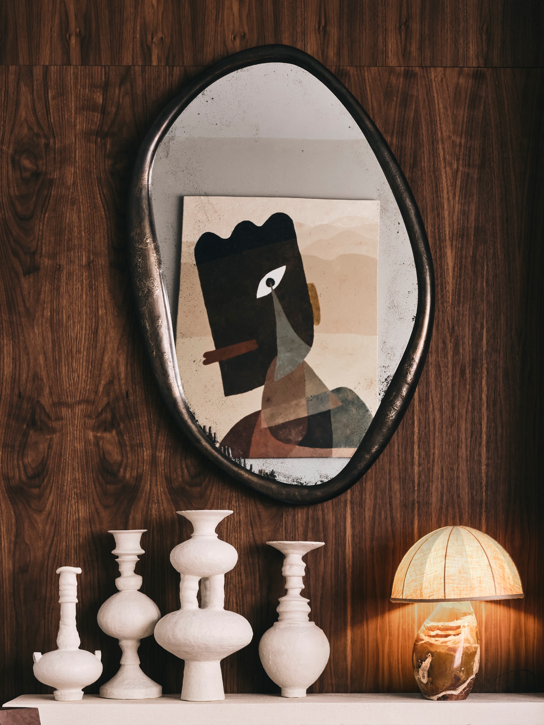 Perfumer XXL Wall Mirror With Hand Molded Bronze Frame by Vogel Studio 7
