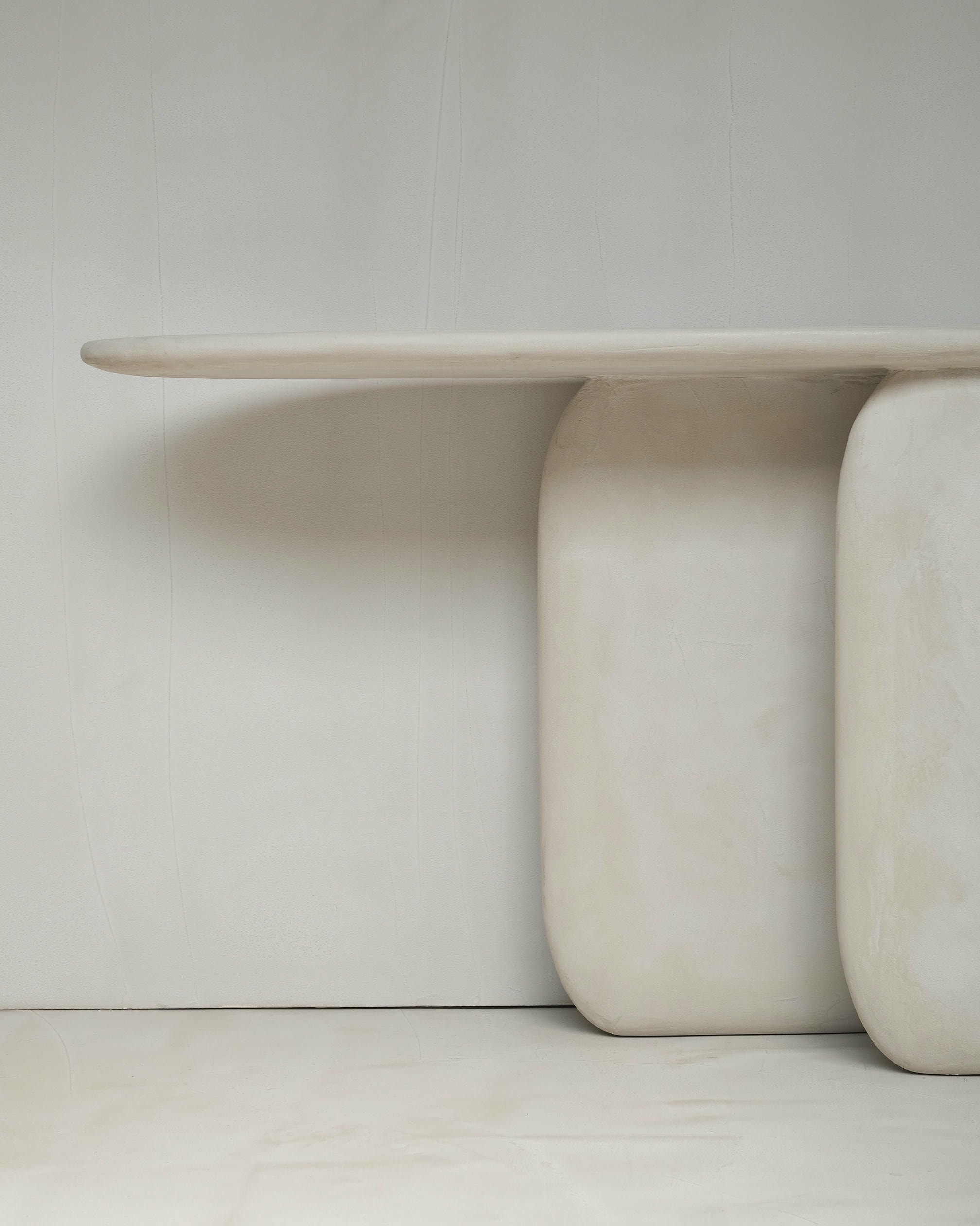 Sabbia Solid Wood And Soft Beige Mineral Lime Plaster Console by Dennis Kaiser 3