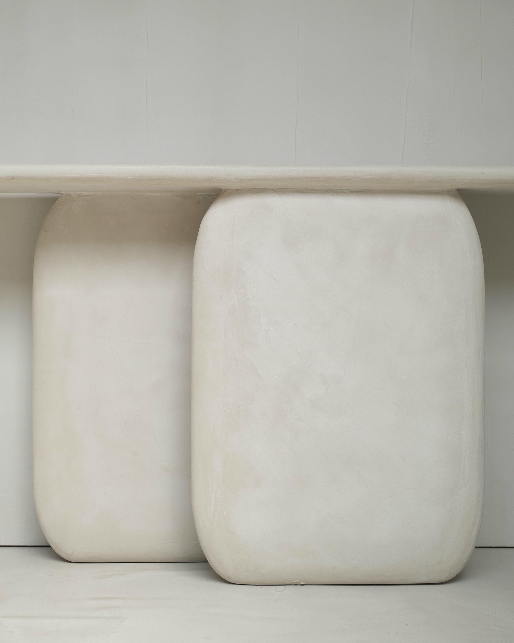 Sabbia Solid Wood And Soft Beige Mineral Lime Plaster Console by Dennis Kaiser 4