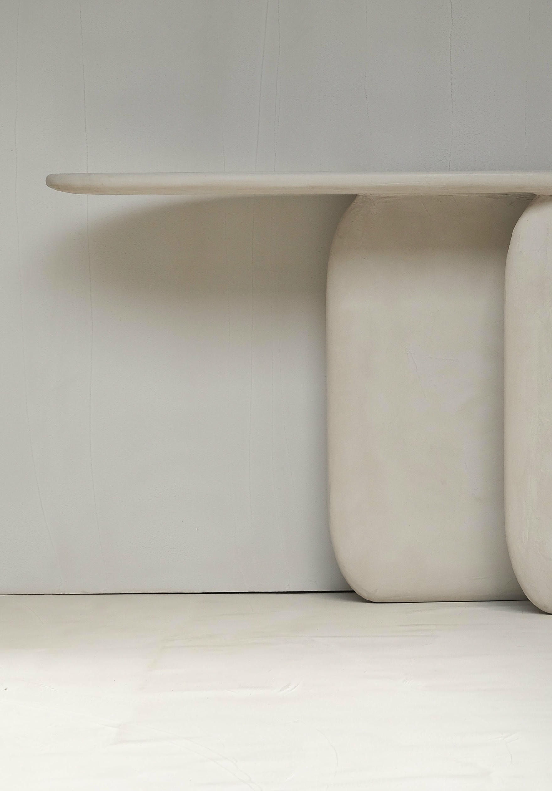 Sabbia Solid Wood And Soft Beige Mineral Lime Plaster Console by Dennis Kaiser 5