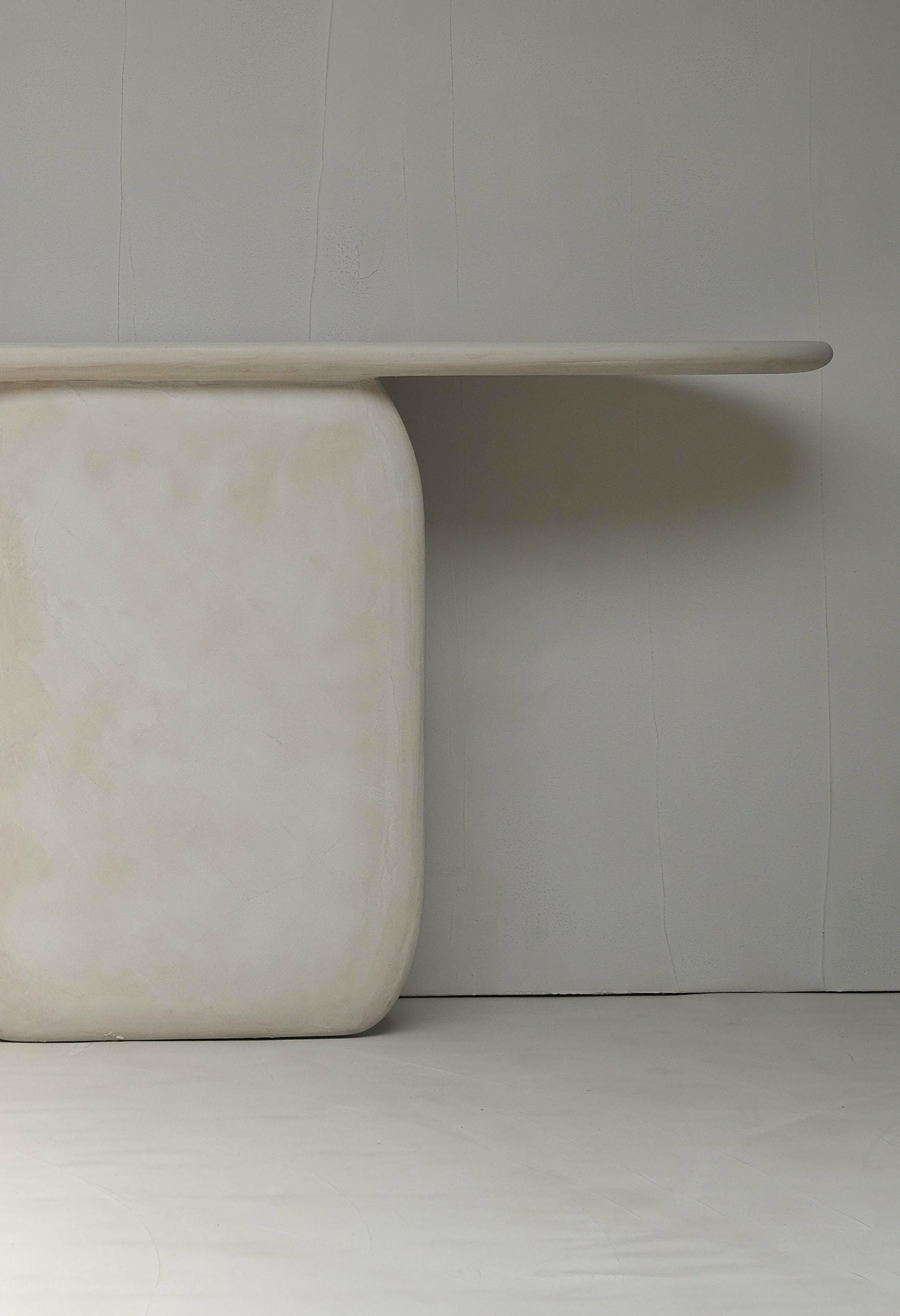 Sabbia Solid Wood And Soft Beige Mineral Lime Plaster Console by Dennis Kaiser 6