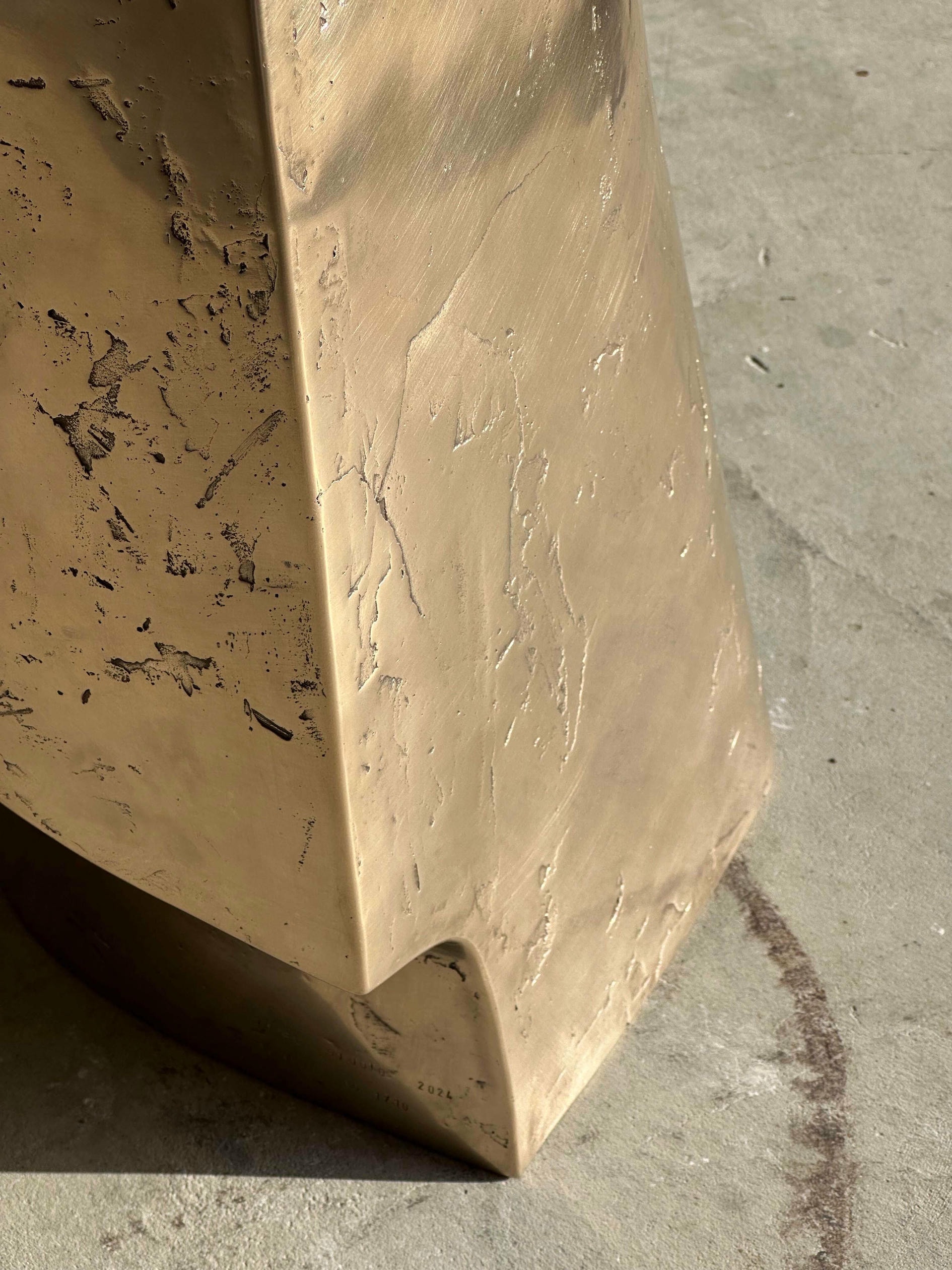 Set Of 2 Limited Edition Lost Wax Casted Bronze Palm Side Tables by Vogel Studio 3