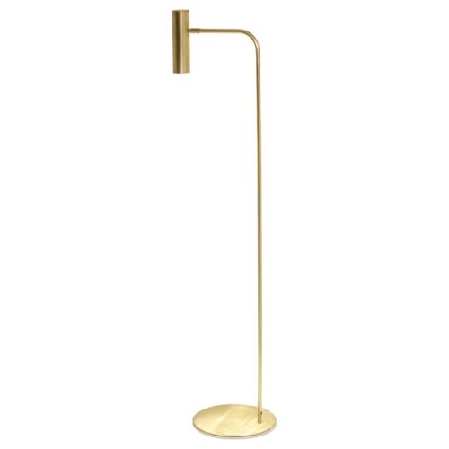 TF300 Floor Lamp In Satin Brass with Adjustable Tubular Diffuser by Daluce 1