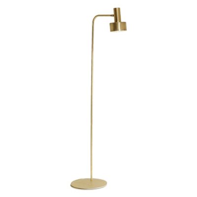 TF310 Floor Lamp In Satin Brass with Adjustable Two-Element Diffuser by Daluce