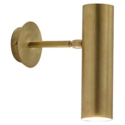 TF400 Wall Lamp in Satin Brass with Orientable Tubular Diffuser by Daluce